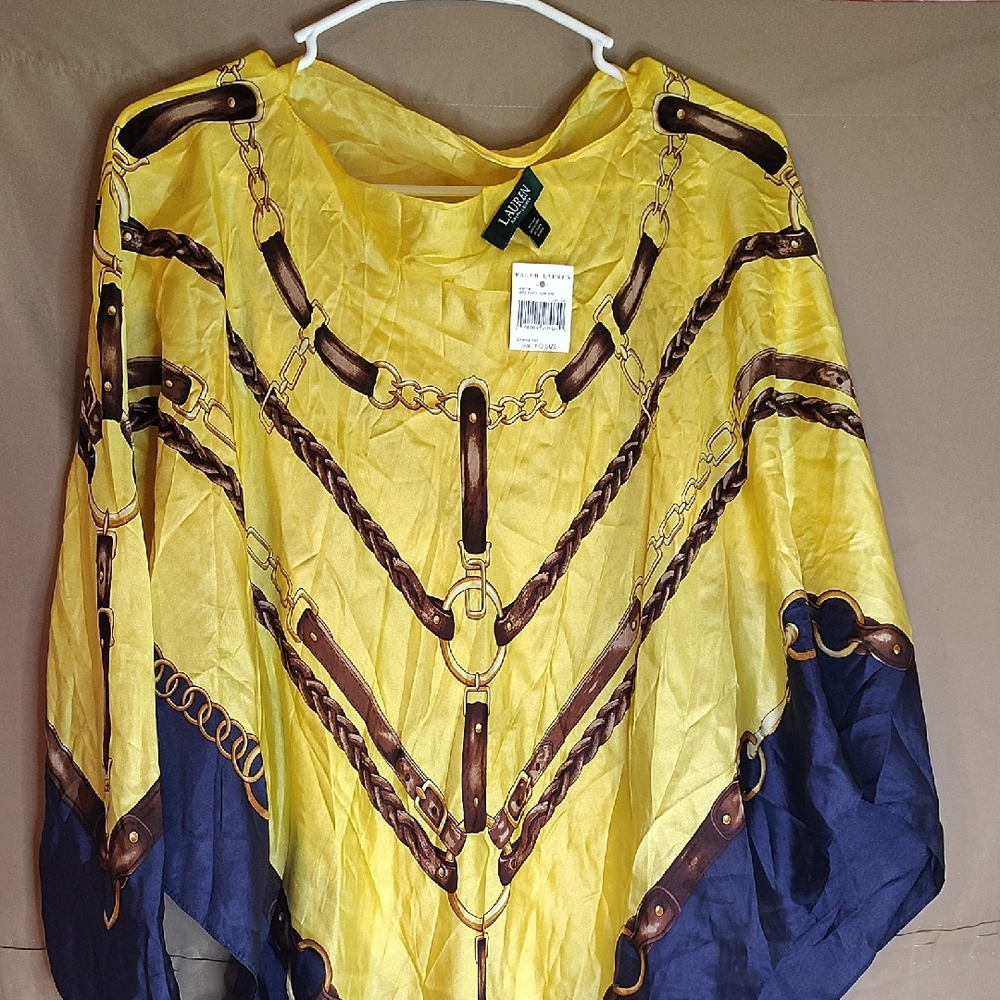 Ralph Lauren Azalea Yellow and Brown Poncho